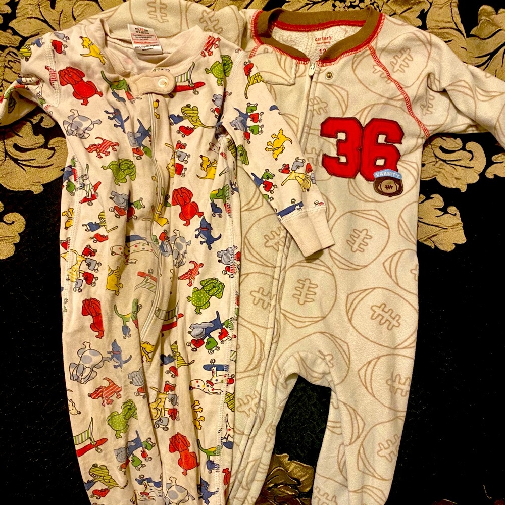 Set of 2 Baby Boy footie pajamas